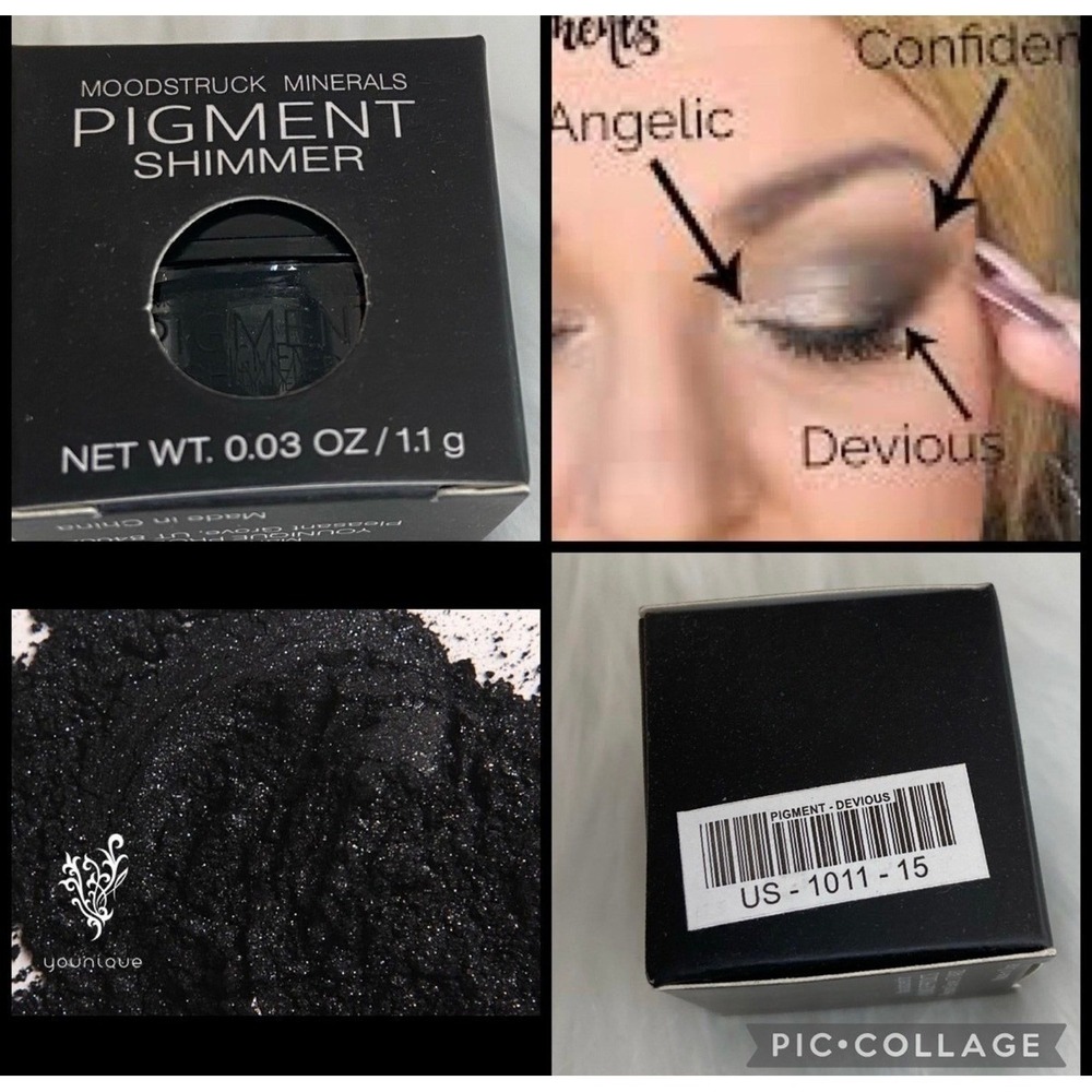 Younique Moodstruck Minerals Pigment Shimmer Devious Black Silver Loose Powder